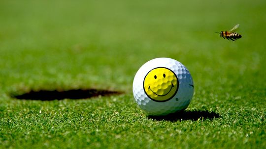 Golfball mit Smiley